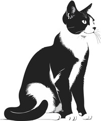 Black Cat Silhouette Minimalist Illustration