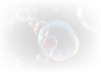 Floating water droplets bubble PNG
