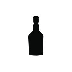 Vintage whisky bottle silhouette vector flat illustration design.