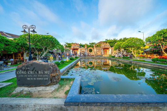 Gate of temple of mother (Chua Ba Mu) in Hoi An, Vietnam. Hoi An is noted since 1999 as a UNESCO World Heritage