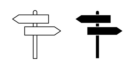 Direction Signboard Icon &ndash; Wayfinding Arrow Post Vector