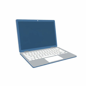 A simple flat style illustration of a laptop computer. Modern technology vector icon isolated on a white background