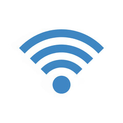 Blue Wi-Fi signal icon. Flat vector illustration of a wireless network symbol. Internet connectivity graphic for web and mobile apps