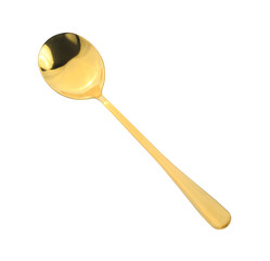 gold spoon isolated on white background