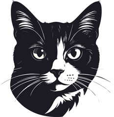 Black Cat Silhouette Minimalist Illustration