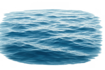 Blue ocean waves creating a rippling water surface on transparent background, capturing calm and fluid motion