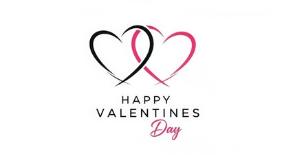 Happy valentines day greeting with interlocking heart vector design