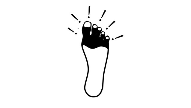gangrene on the leg, frostbite of the fingers, black isolated silhouette