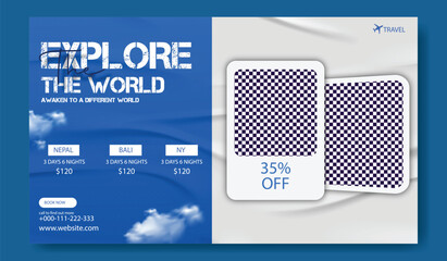 Explore the world with us plan your next adventure and discover amazing destinations with special offers.
Time to explore the world with an exciting travel offer featuring waterfalls beaches and peopl