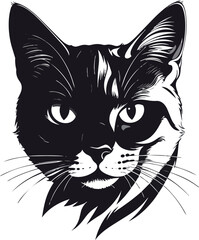 Black Cat Silhouette Minimalist Illustration