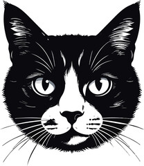 Obraz premium Black Cat Silhouette Minimalist Illustration
