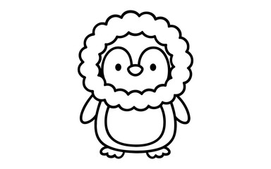 Cute penguin coloring page for kids' winter activities