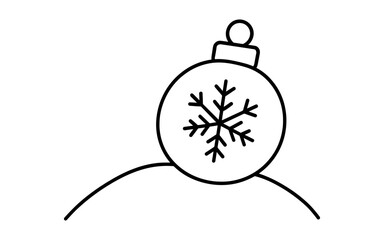 Obraz premium Minimalist christmas ornament with snowflake design