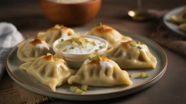 Frisch zubereitete Maultaschen