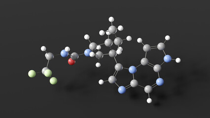 upadacitinib molecule 3d, molecular structure, ball and stick model, structural chemical formula antiinflammatory drug