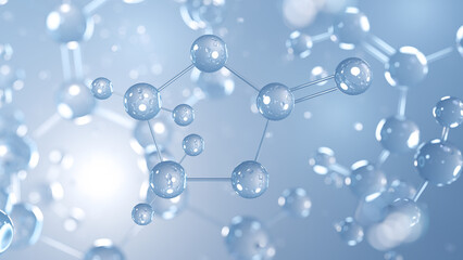 ethylene carbonate molecular structure 3d, solvent compound structural chemical formula view from a microscope