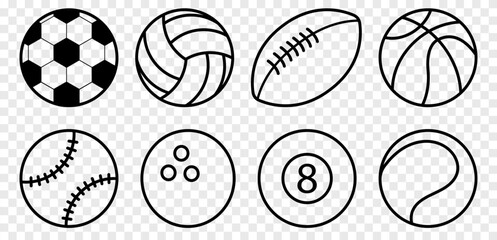 Set of sport balls icon