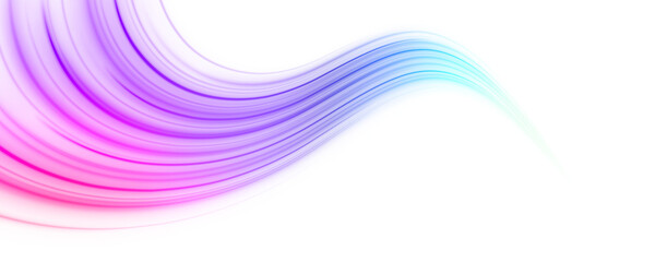 Neon waves spiral endlessly in cosmic space. Motion blur gives depth and conveys high-speed energy. Perfect for sci-fi and futuristic designs. PNG