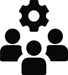 Group Sharing Large Gear Teamwork Icon