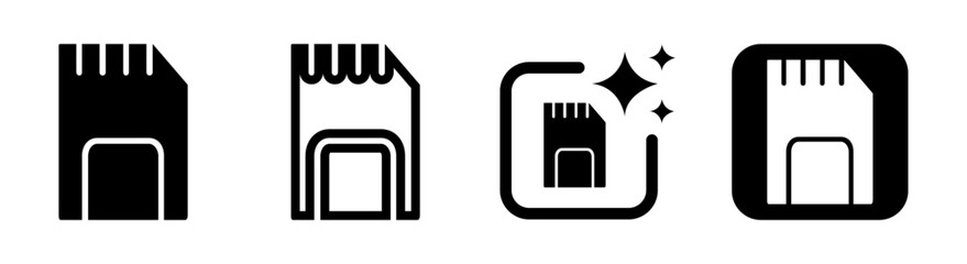 Modern sim and esim icon illustration with transparent background representing cellular network technology