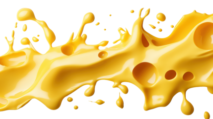 Melted Cheese Splash on Transparent Background