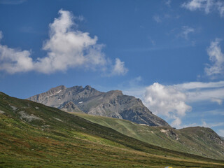 Fototapeta premium Nivolet Hill (Colle del Nivolet) . Gran Paradiso National Park, Alps, Piedmont, Italy.