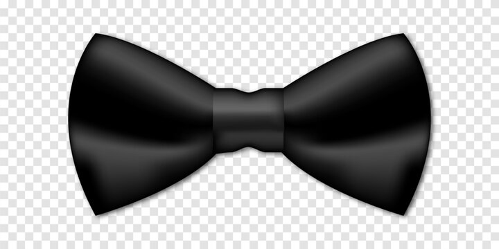 Realistic black bow tie