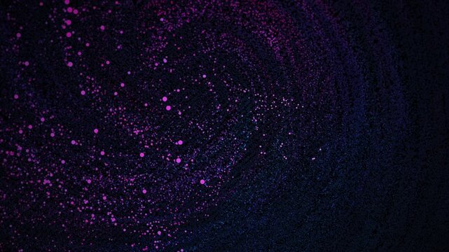 swirling spectral particles dance over shadowed emptiness with luminous spots