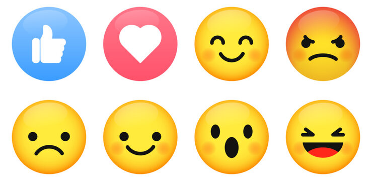 Emoticon vector buttons