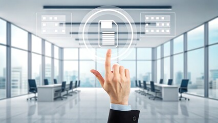 Engage modern data solutions with a touch in a stunning office for powerful results