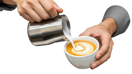Milk art pouring