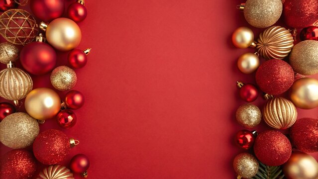 Red Backdrop Framed with Gold and Red Ornaments - 1
