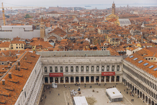 Venice, Italy - October 9, 2025: Venice skyline showing Museo Correr and Saint Mark's Square