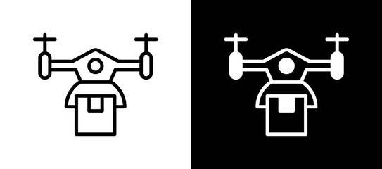 Drone Delivery whiteblack icon