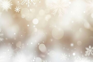 Naklejka premium Circle bokeh with snowflake backgrounds nature white.