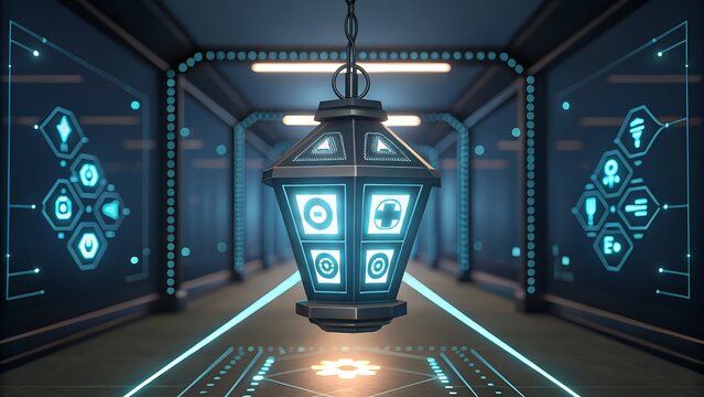 Illuminate your concepts with this modern sci-fi lamp and futuristic technology display