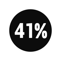 discount 41% icon vector black circle with white text
