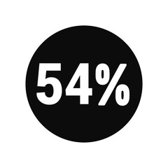 discount 54% icon vector black circle with white text