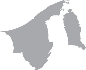Brunei Map Isolated Silhouette Grey Vector Map Editable