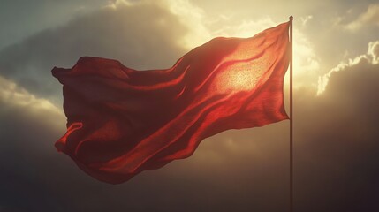 Detailed Hyper-realistic Flag on Flagpole Art