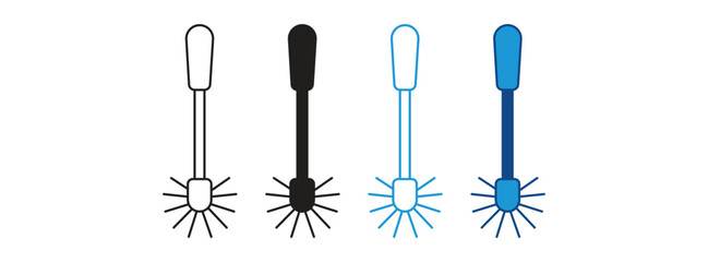 Toilet brush icon Symbol collection thin outline set. Vector illustration.