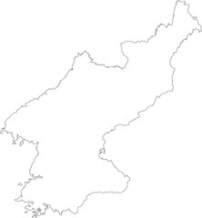 North Korea Map Isolated Outline Stroke Vector Map Editable