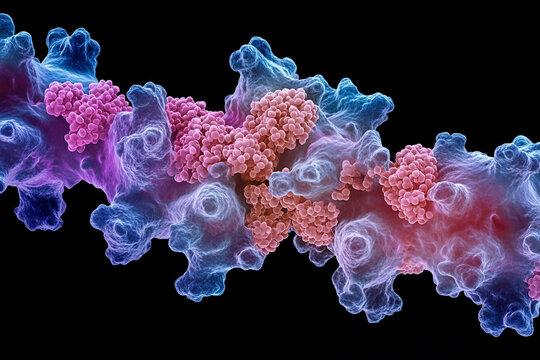 Generative AI visualization of vibrant microscopic bacteria and cellular details in stunning resolution - Powered by Adobe