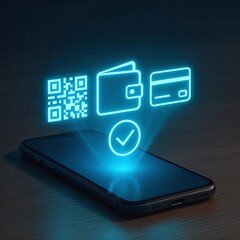 Digital Payment Icons Floating Above Phone