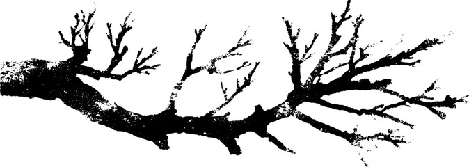 Monochrome fractal branch illustration for abstract art design