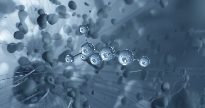 Propargylamine rotating molecular 3d structure ball-and-stick model, looped video chemical intermediate
