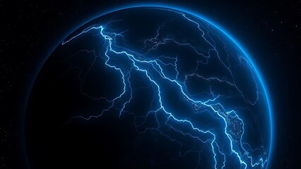 Ancient oceanic currents visualized as glowing blue veins on a dark planet, revealing hidden flows.