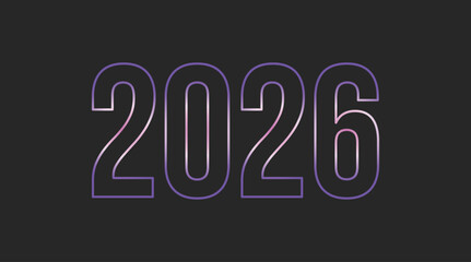 2026 New Year on black background.  Modern 2026 year Template. New Year 2026 Social media post template
