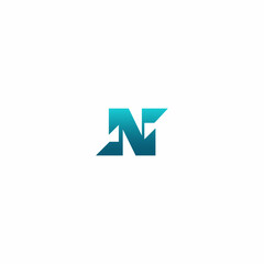 Letter n logo design initial vector monogram icon style 