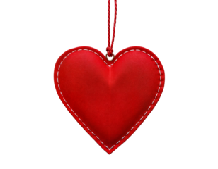 Red Stitched Heart Hanging for Valentine's Day